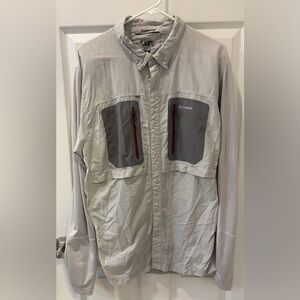 Simms‎ G4 Tri Comp Men's Light Gray Button Down Shirt